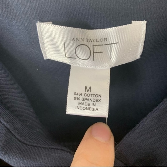 LOFT Ann Taylor Navy Spaghetti Strap Mini Dress Size M New! - Picture 4 of 7